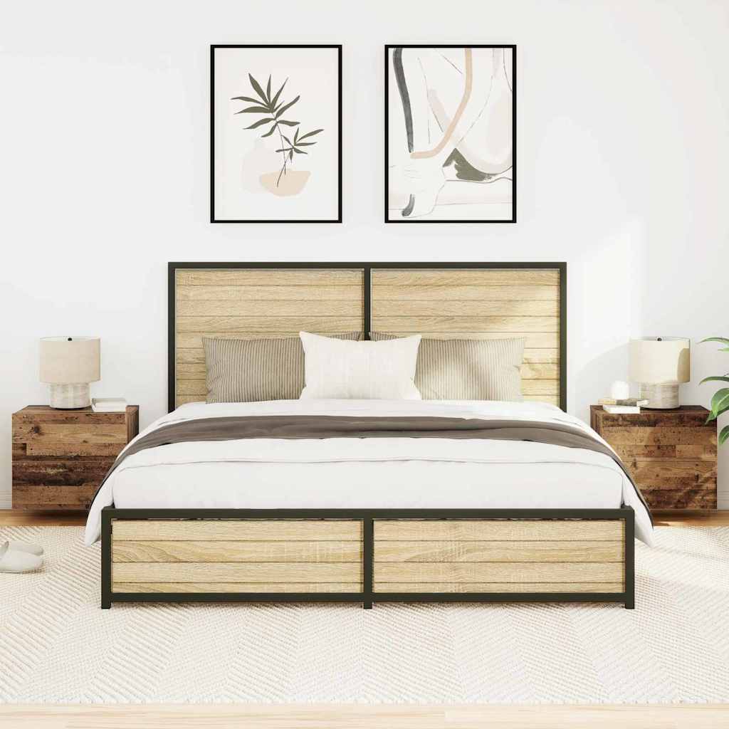 vidaXL Bedside Cabinet 2 pcs Old Wood 50 x 39 x 41 cm Engineered Wood 4