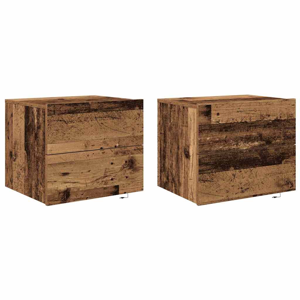 vidaXL Bedside Cabinet 2 pcs Old Wood 50 x 39 x 41 cm Engineered Wood 2