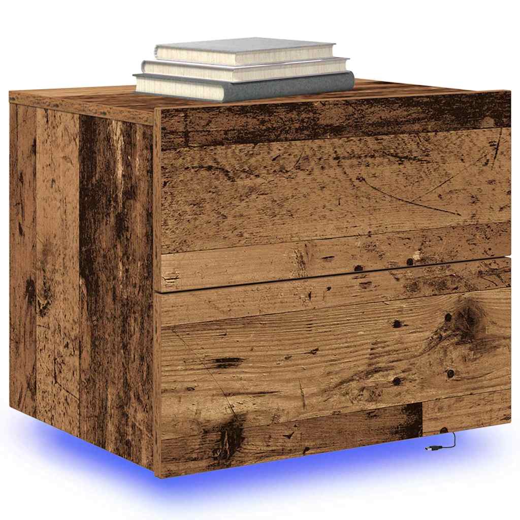 vidaXL Bedside Cabinet 2 pcs Old Wood 50 x 39 x 41 cm Engineered Wood 3