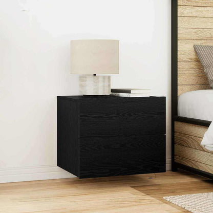 vidaXL Bedside Cabinet 2 pcs Black Oak 50 x 39 x 41 cm Engineered Wood 1