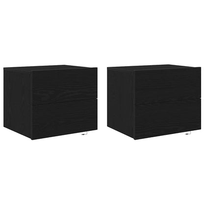 vidaXL Bedside Cabinet 2 pcs Black Oak 50 x 39 x 41 cm Engineered Wood 2