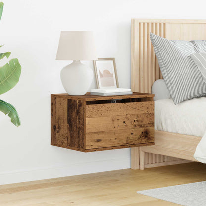 vidaXL Wall-mounted Bedside Cabinet 2 pcs Old Wood 50 x 36 x 30 cm 1