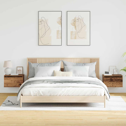 vidaXL Wall-mounted Bedside Cabinet 2 pcs Old Wood 50 x 36 x 30 cm 5