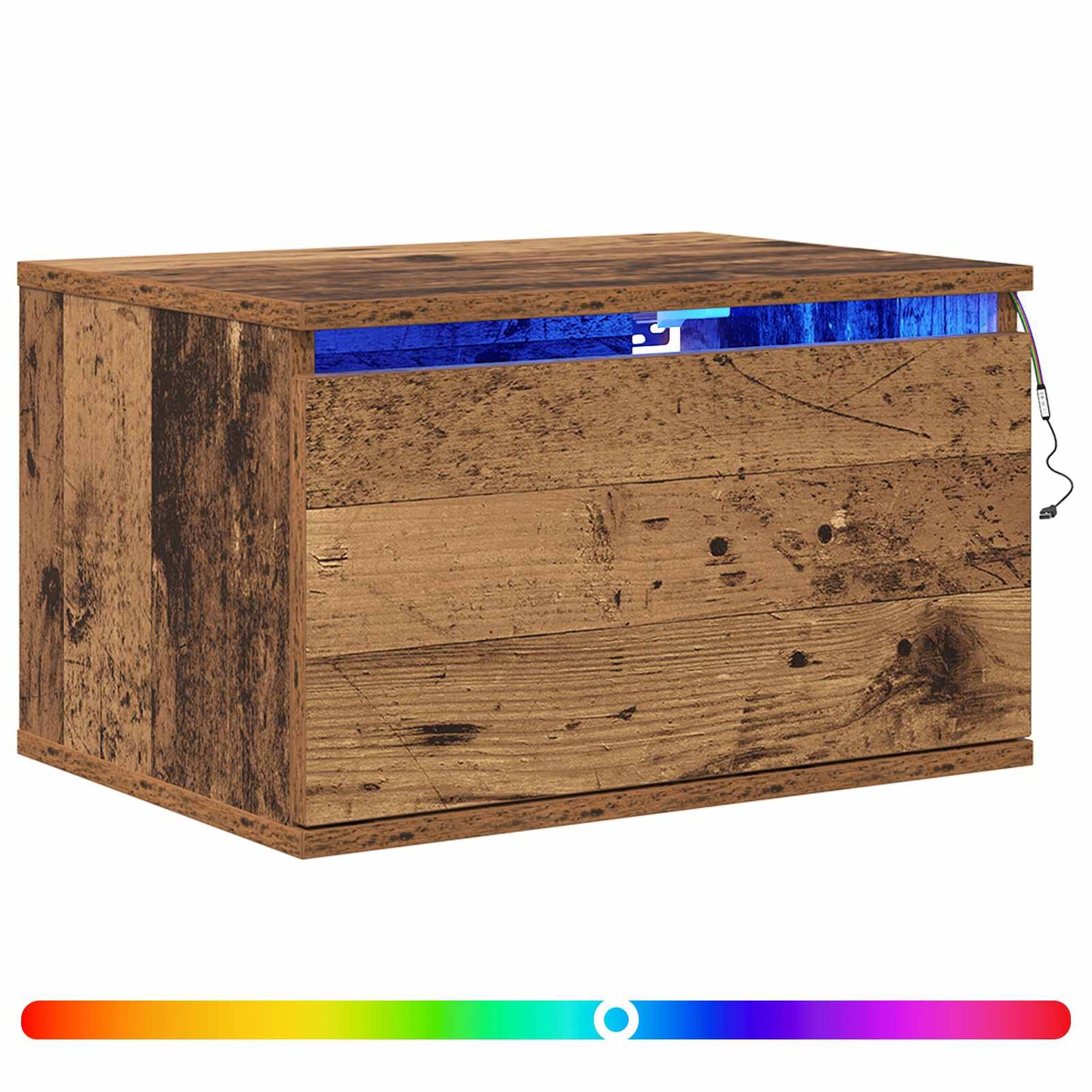 vidaXL Wall-mounted Bedside Cabinet 2 pcs Old Wood 50 x 36 x 30 cm 2