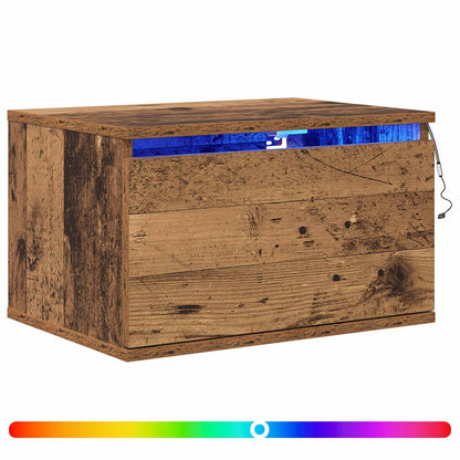 vidaXL Wall-mounted Bedside Cabinet 2 pcs Old Wood 50 x 36 x 30 cm 2