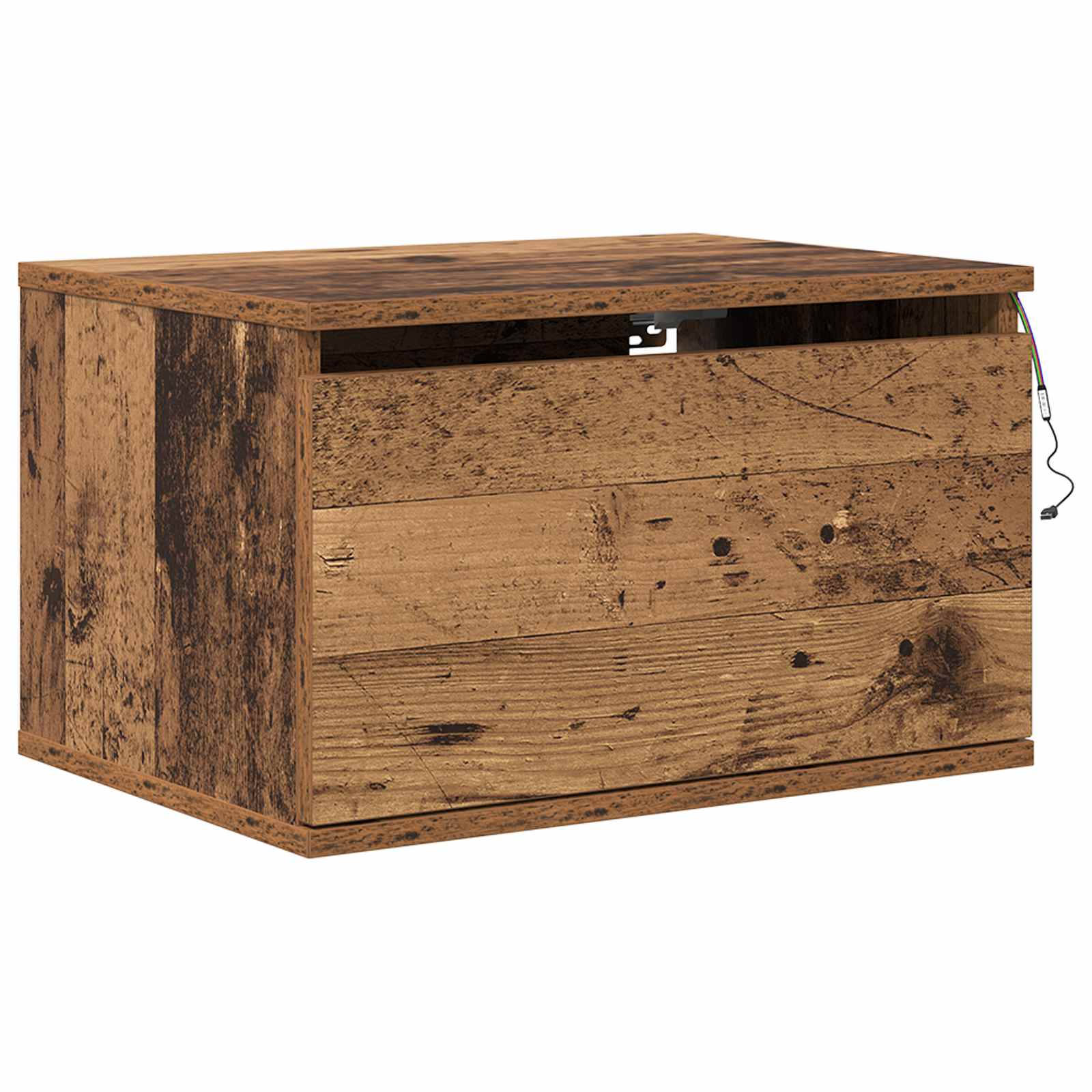 vidaXL Wall-mounted Bedside Cabinet 2 pcs Old Wood 50 x 36 x 30 cm 6