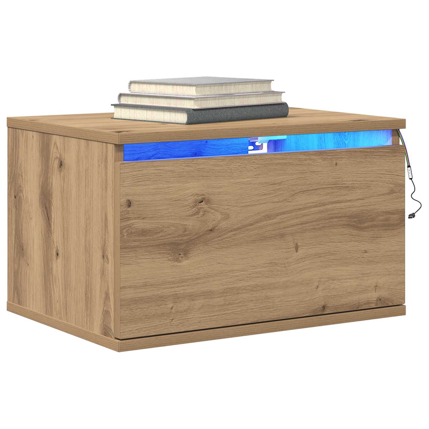 vidaXL Wall-mounted Bedside Cabinet 2 pcs Artisan Oak 50 x 36 x 30 cm 3