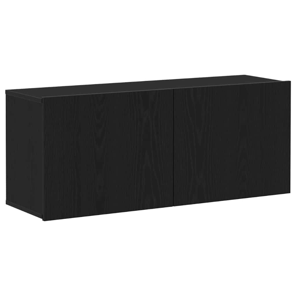 vidaXL TV Cabinet Set 100 x 30 x 41 cm Black Oak Engineered Wood 2