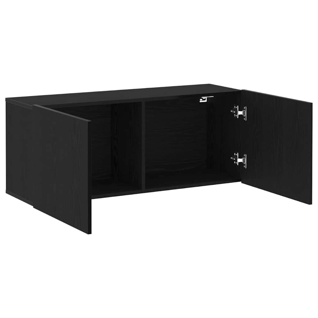 vidaXL TV Cabinet Set 100 x 30 x 41 cm Black Oak Engineered Wood 5