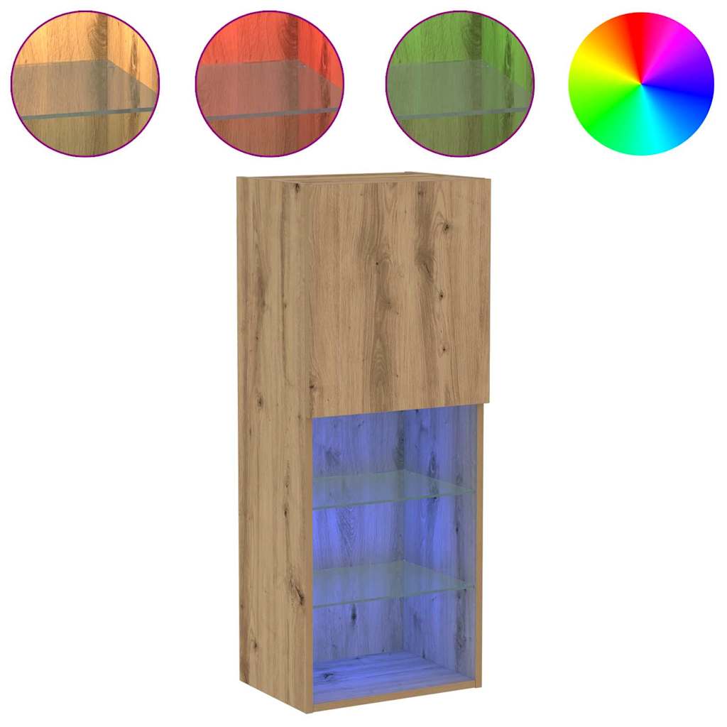 vidaXL TV Cabinet Set 40.5 x 30 x 102 cm Artisan Oak Engineered Wood 4