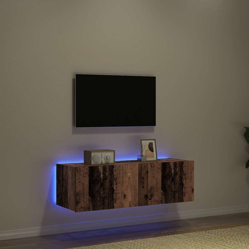 vidaXL TV Wall Cabinet 2 pcs Old Wood Engineered Wood 5
