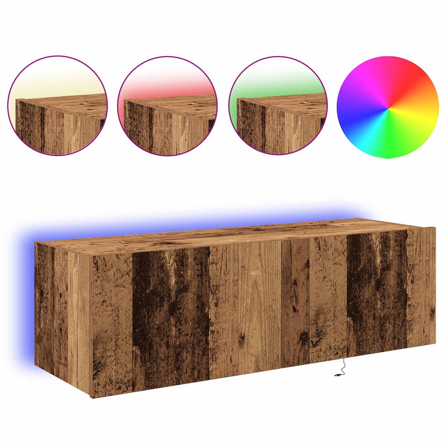 vidaXL TV Wall Cabinet 2 pcs Old Wood Engineered Wood 4
