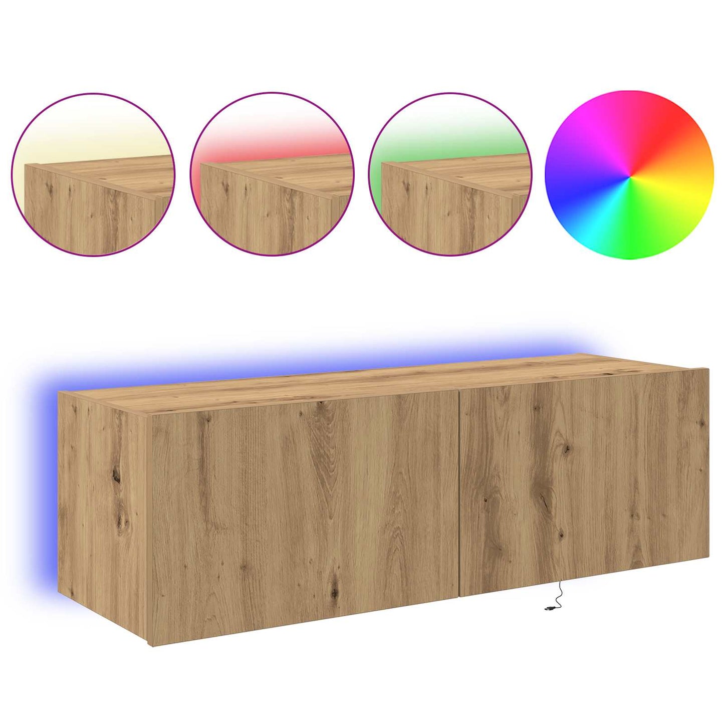 vidaXL TV Wall Cabinet 100 x 35 x 31 cm Artisan Oak Engineered Wood 4