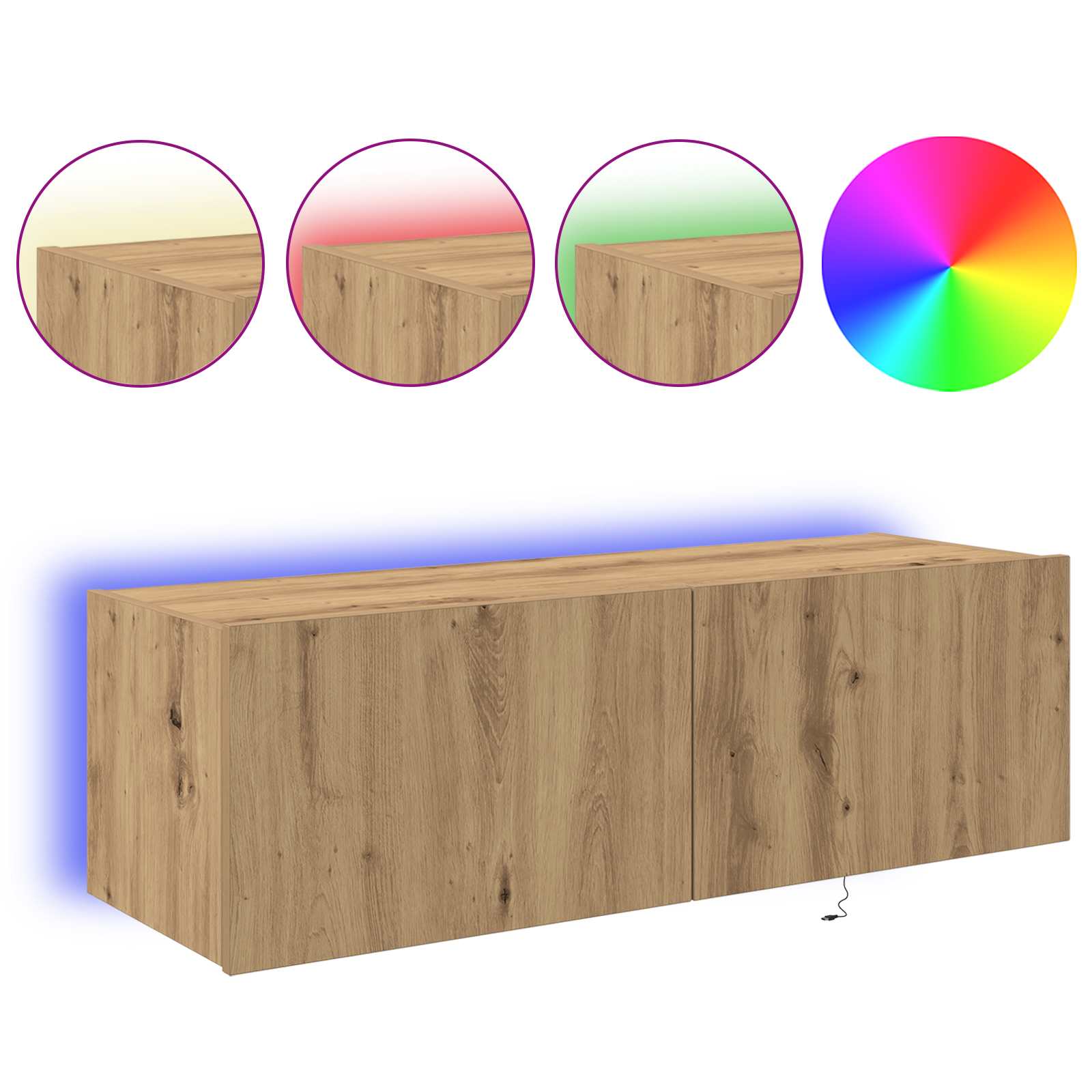 vidaXL TV Wall Cabinet 100 x 35 x 31 cm Artisan Oak Engineered Wood 4