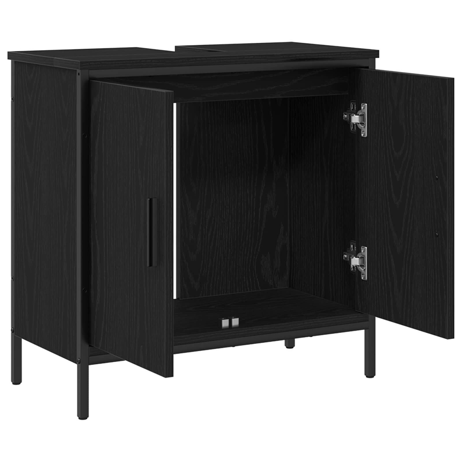 vidaXL Bathroom Sink Cabinet Black Oak 60 x 30 x 60 cm Engineered Wood 5