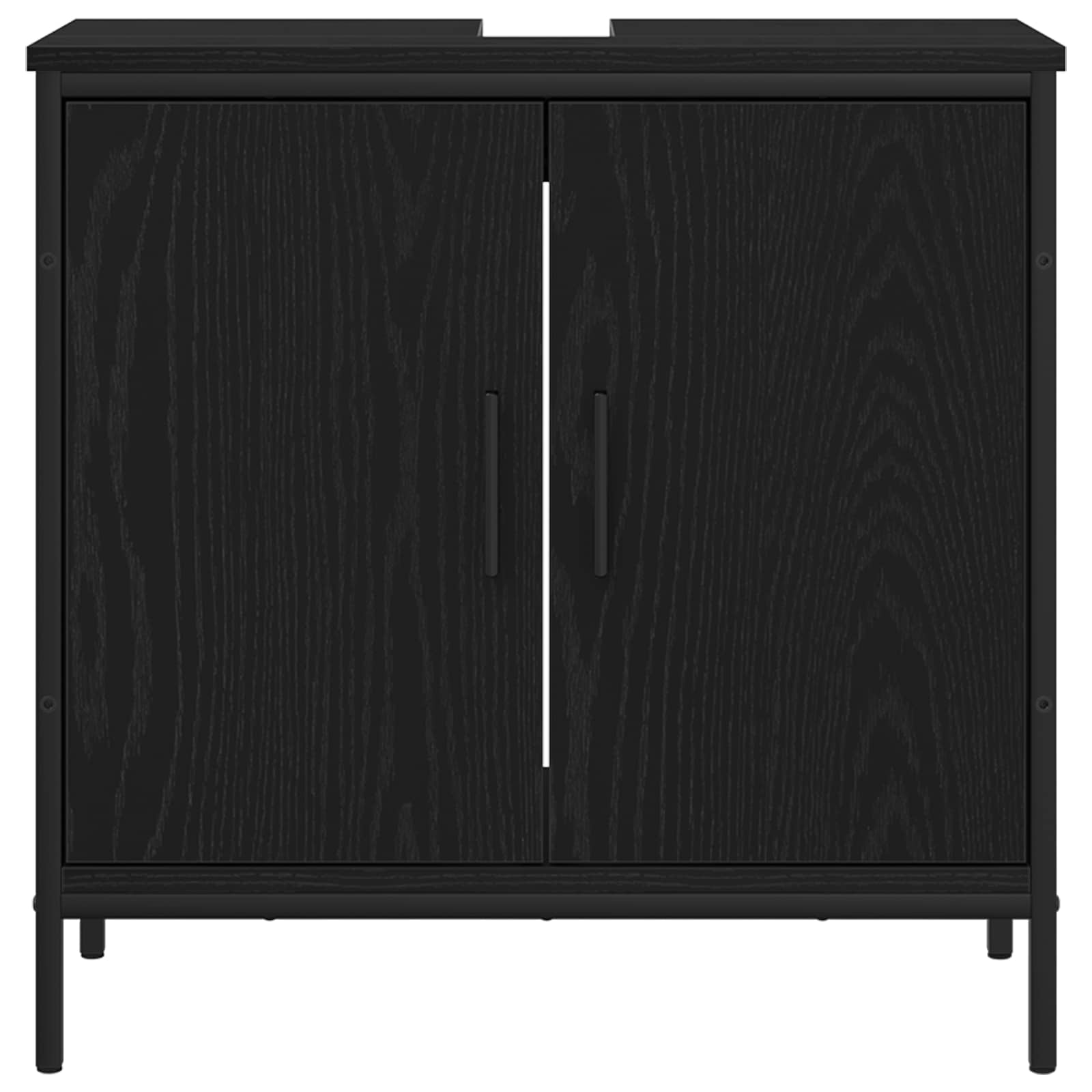 vidaXL Bathroom Sink Cabinet Black Oak 60 x 30 x 60 cm Engineered Wood 6
