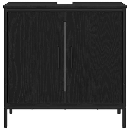 vidaXL Bathroom Sink Cabinet Black Oak 60 x 30 x 60 cm Engineered Wood 6