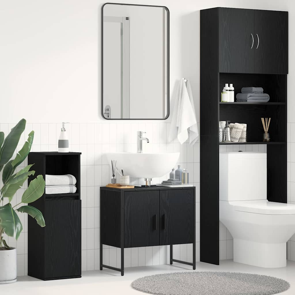 vidaXL Bathroom Sink Cabinet Black Oak 60 x 30 x 60 cm Engineered Wood 1