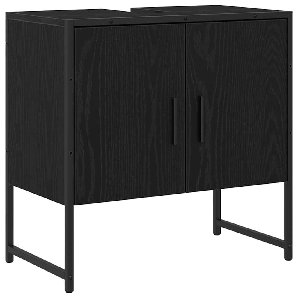 vidaXL Bathroom Sink Cabinet Black Oak 60 x 30 x 60 cm Engineered Wood 2