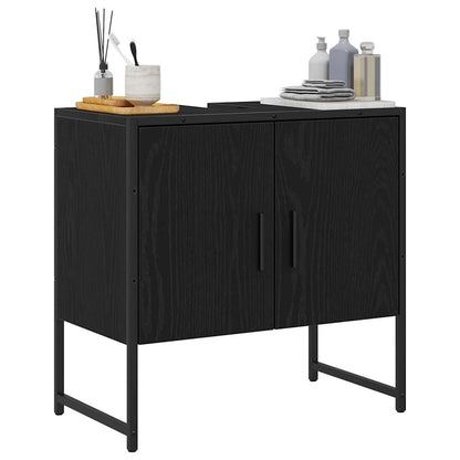 vidaXL Bathroom Sink Cabinet Black Oak 60 x 30 x 60 cm Engineered Wood 3