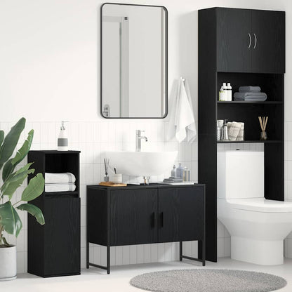 vidaXL Bathroom Sink Cabinet Black Oak 80 x 30 x 60 cm Engineered Wood 1