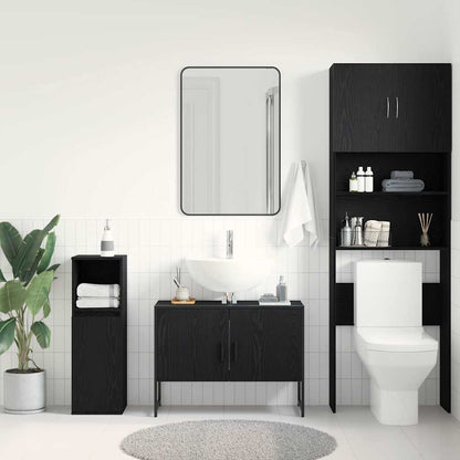 vidaXL Bathroom Sink Cabinet Black Oak 80 x 30 x 60 cm Engineered Wood 4