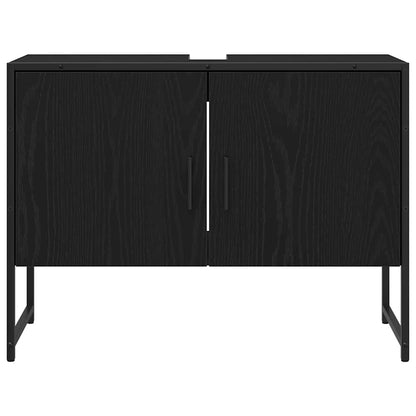 vidaXL Bathroom Sink Cabinet Black Oak 80 x 30 x 60 cm Engineered Wood 6