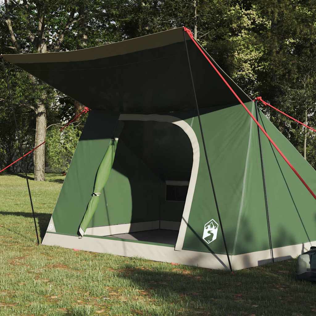 vidaXL Camping Tent 2-Person Waterproof Green Taffeta 3