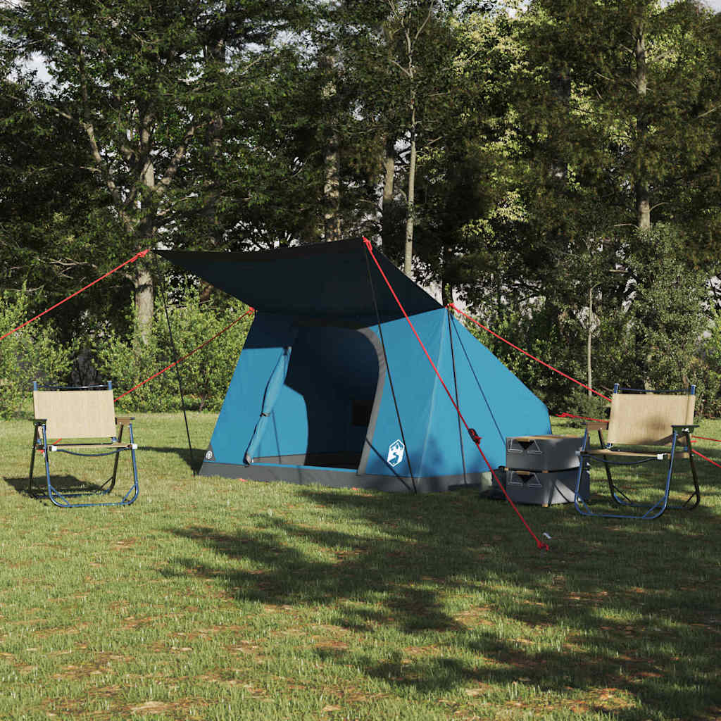 vidaXL Camping Tent 2-Person Waterproof Blue Taffeta 1