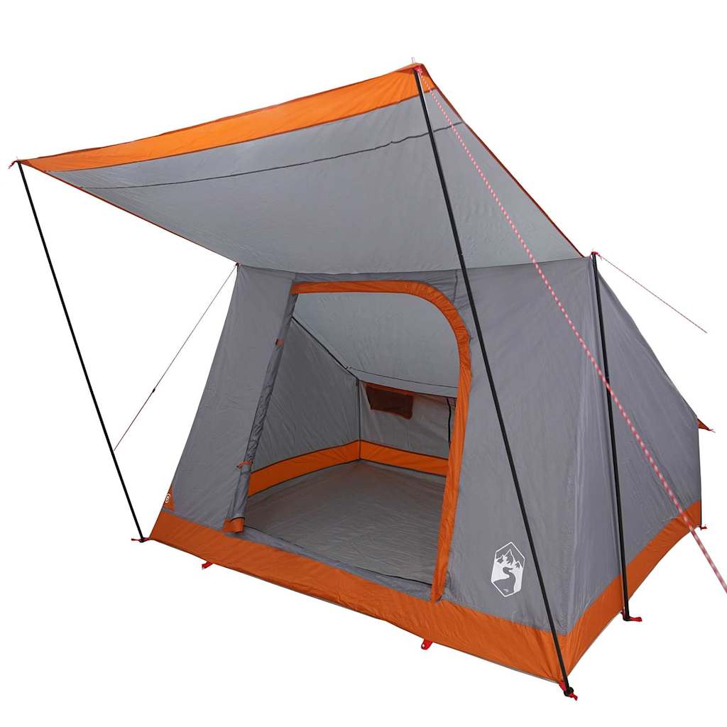 vidaXL Camping Tent 2-Person Waterproof Grey and Orange Taffeta 2