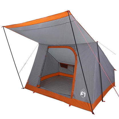 vidaXL Camping Tent 2-Person Waterproof Grey and Orange Taffeta 2
