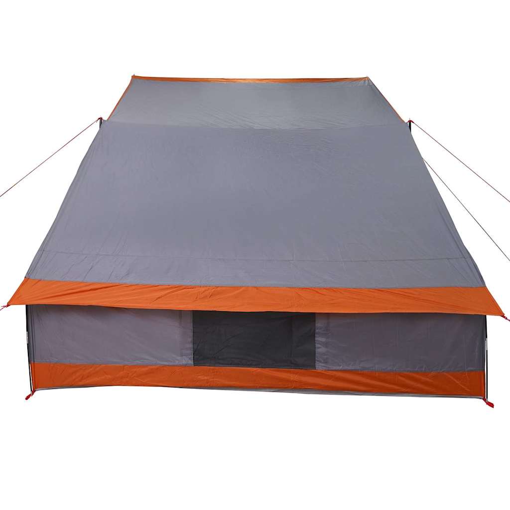 vidaXL Camping Tent 2-Person Waterproof Grey and Orange Taffeta 6