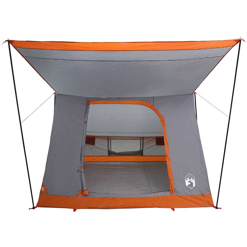 vidaXL Camping Tent 2-Person Waterproof Grey and Orange Taffeta 4