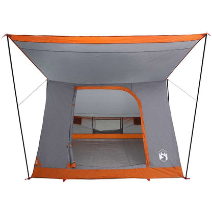 vidaXL Camping Tent 2-Person Waterproof Grey and Orange Taffeta 4