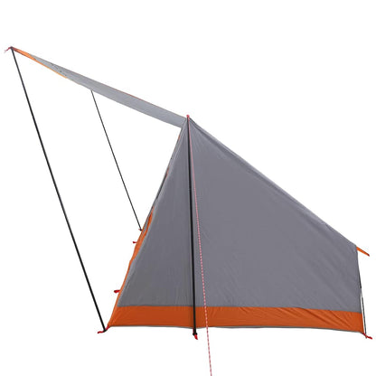 vidaXL Camping Tent 2-Person Waterproof Grey and Orange Taffeta 5