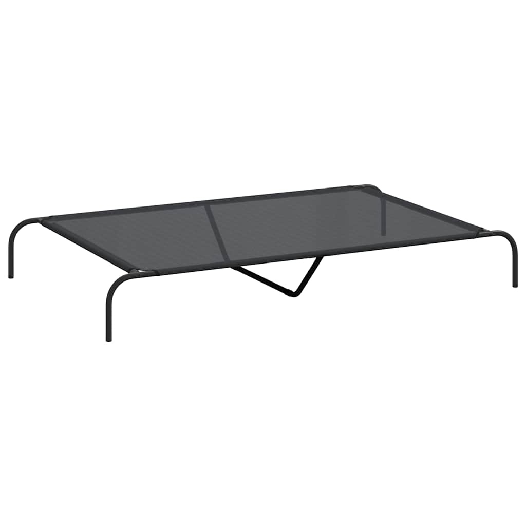 vidaXL Elevated Dog Bed Black 150x90x20 cm Textilene and Steel 2