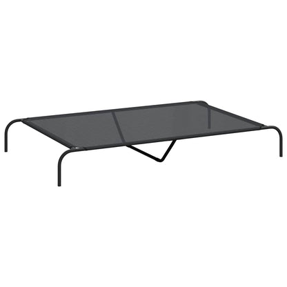 vidaXL Elevated Dog Bed Black 150x90x20 cm Textilene and Steel 2