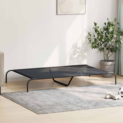 vidaXL Elevated Dog Bed Black 150x90x20 cm Textilene and Steel 3