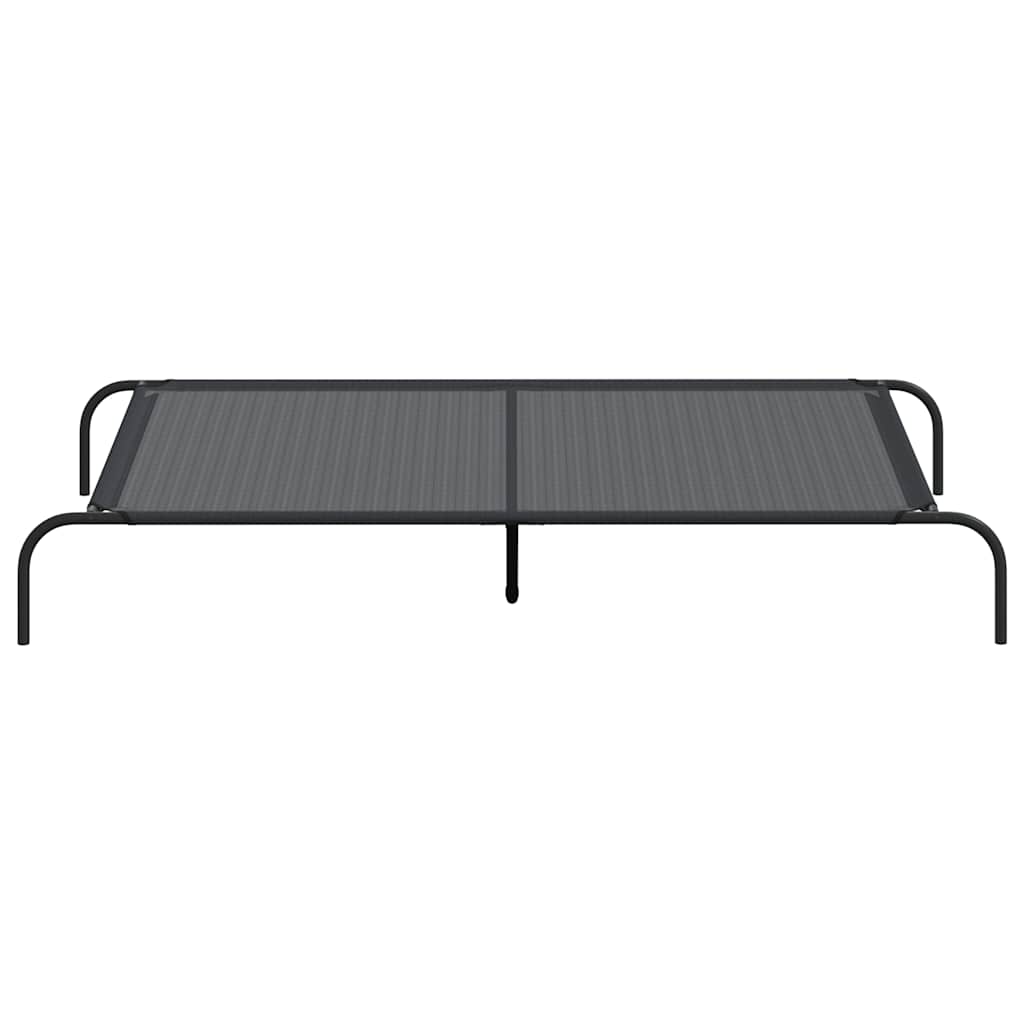 vidaXL Elevated Dog Bed Black 150x90x20 cm Textilene and Steel 4