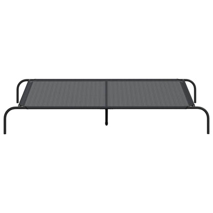 vidaXL Elevated Dog Bed Black 150x90x20 cm Textilene and Steel 4