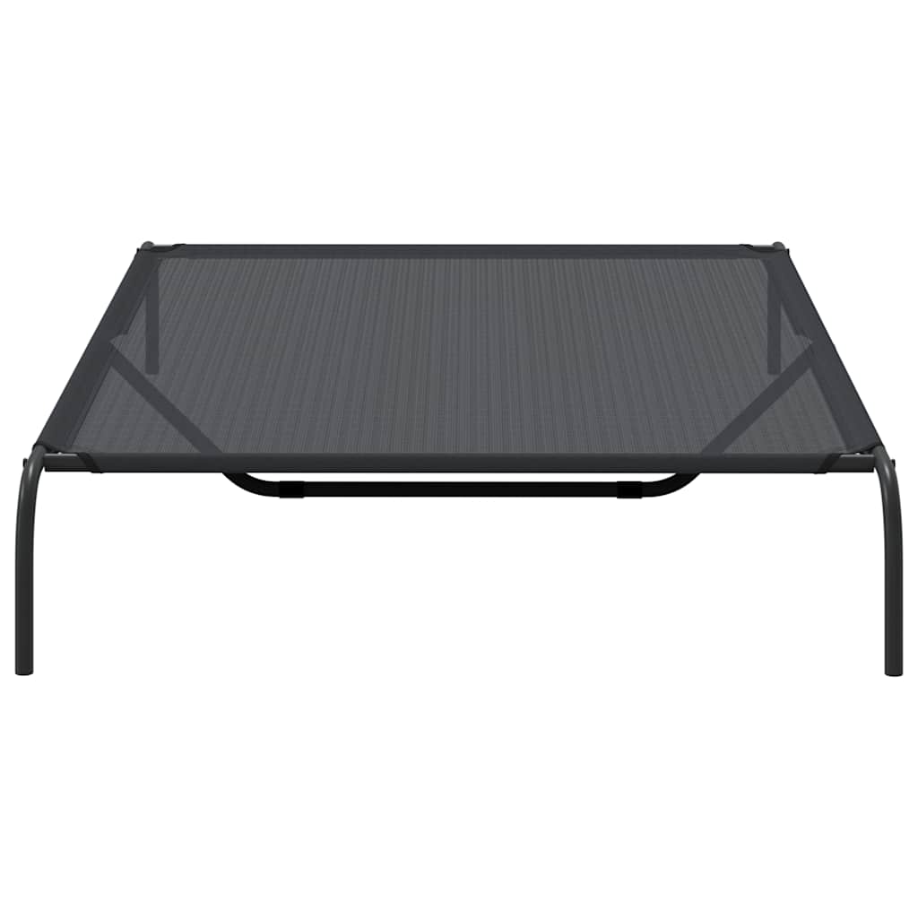 vidaXL Elevated Dog Bed Black 150x90x20 cm Textilene and Steel 5
