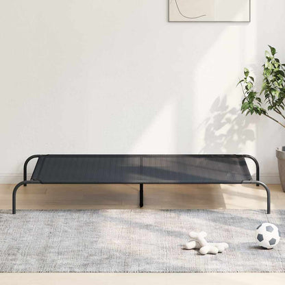 vidaXL Elevated Dog Bed Black 150x90x20 cm Textilene and Steel 1
