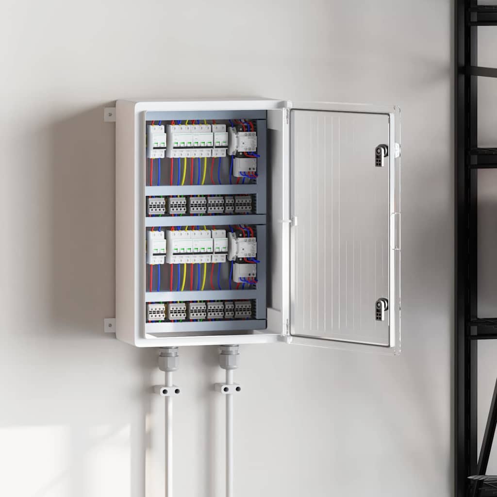 vidaXL Control Cabinet Grey 25 x 13 x 24 cm ABS Plastic Grey with Transparent Door