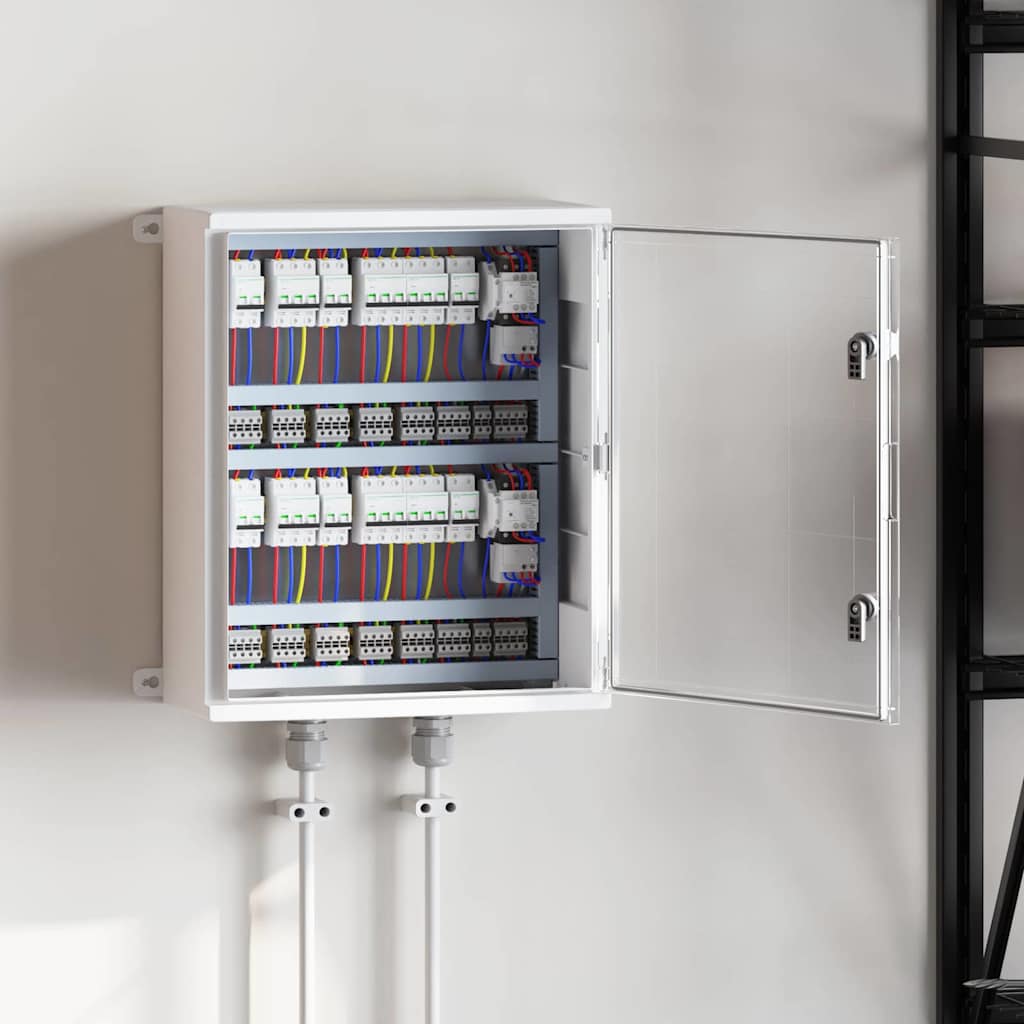 vidaXL Control Cabinet Grey 25 x 13 x 24 cm ABS Plastic Grey with Transparent Door