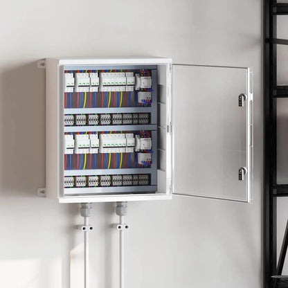 vidaXL Control Cabinet Grey 25 x 13 x 24 cm ABS Plastic Grey with Transparent Door