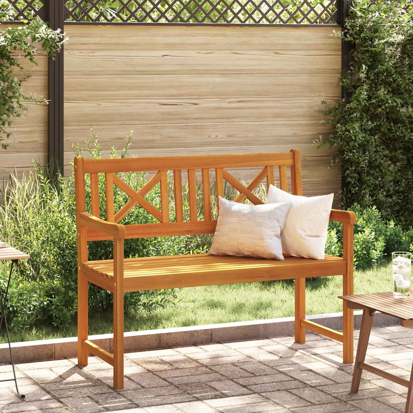 vidaXL Outdoor Bench Natural 110 x 56 x 90 cm Solid Acacia Wood 1