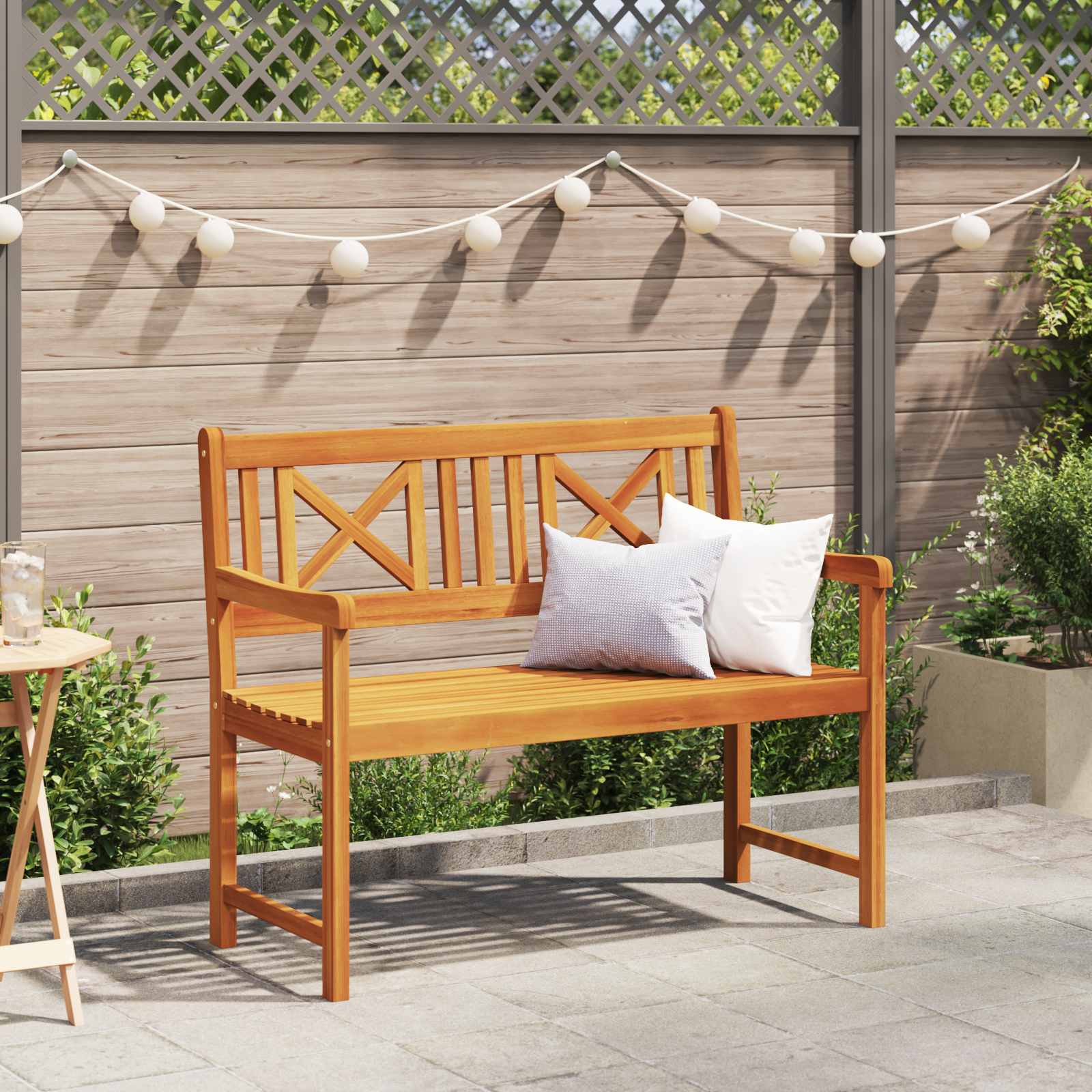 vidaXL Outdoor Bench Natural 110 x 56 x 90 cm Solid Acacia Wood 3