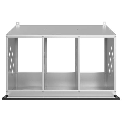 vidaXL Chicken Nesting Box with 3 Compartments Galvanized Silver Metal 5