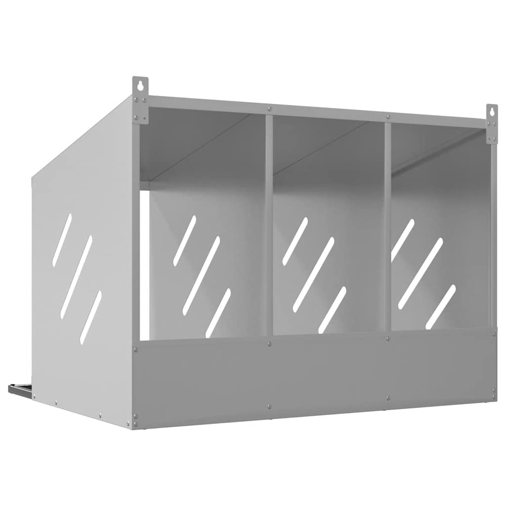 Chicken Nesting Box with 4 Compartments Metal Galvanized Silver 80 cm 59.5 cm 64 cm