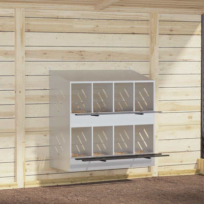 Chicken Nesting Box with 4 Compartments Metal Galvanized Silver 106.5 cm 109.5 cm 79 cm